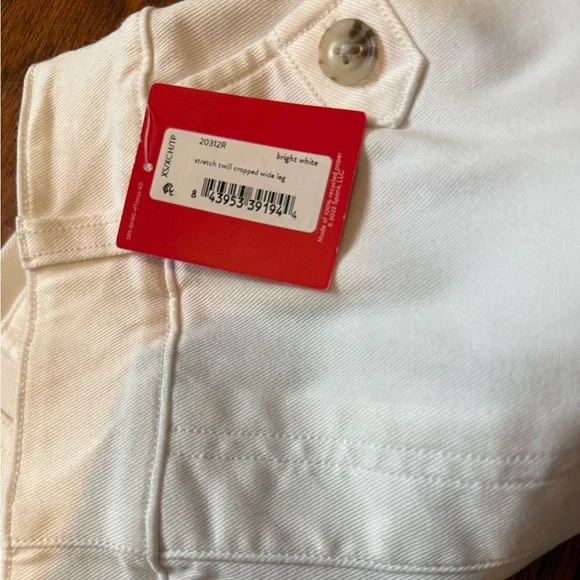 NWT - Spanx Stretch Twill Cropped Wide Leg Pant in Bright White - Picture 8 of 8